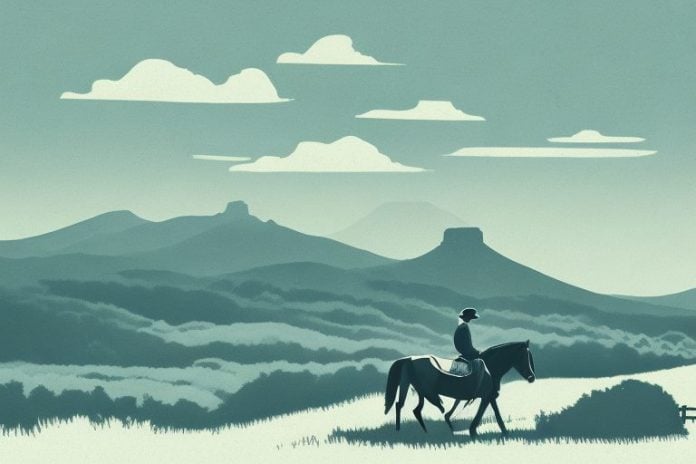A kentucky mountain saddle horse in the jeffreys bay landscape