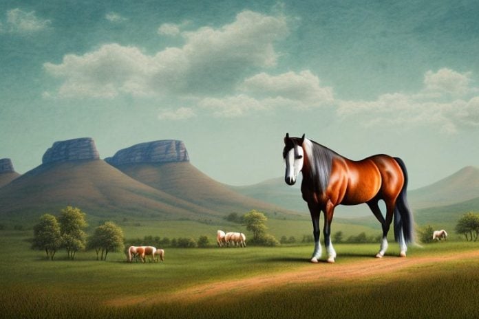 A kentucky mountain saddle horse in a field in kroonstad