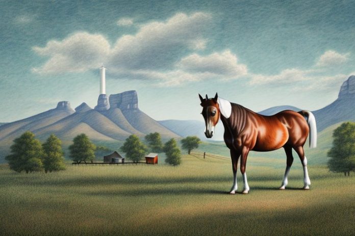 A kentucky mountain saddle horse in a rural setting in bethlehem