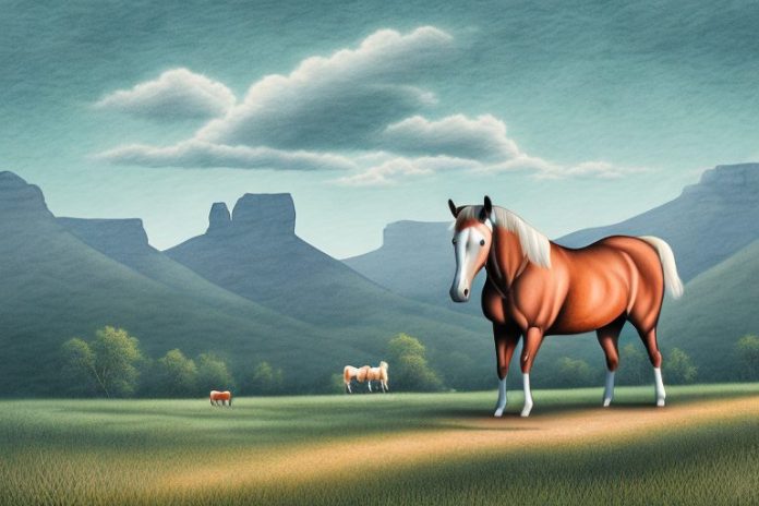 A kentucky mountain saddle horse in a rural setting in johannesburg