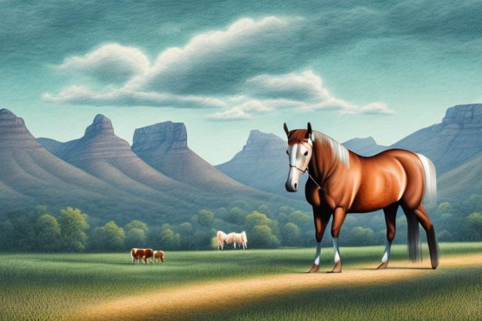 A kentucky mountain saddle horse in a rural setting in pretoria