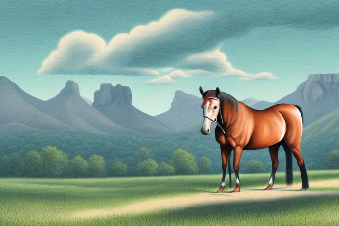 A kentucky mountain saddle horse in a rural setting in midrand