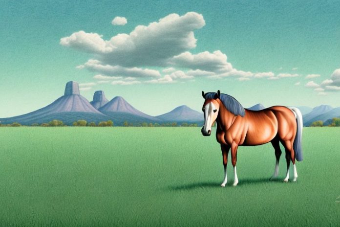 A kentucky mountain saddle horse in a rural landscape in roodepoort