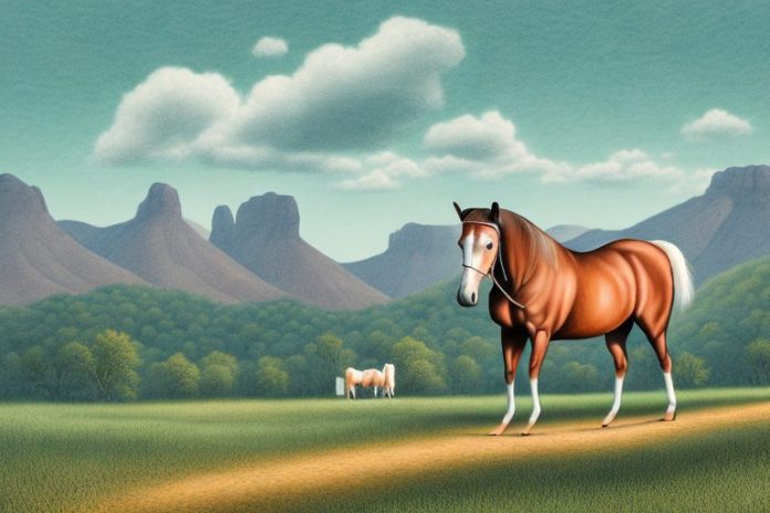 A kentucky mountain saddle horse in a rural setting in musina