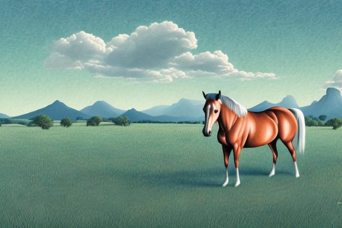 A kentucky mountain saddle horse in a field in barberton