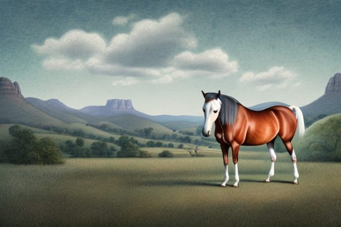 A kentucky mountain saddle horse standing in a rural setting in lydenburg