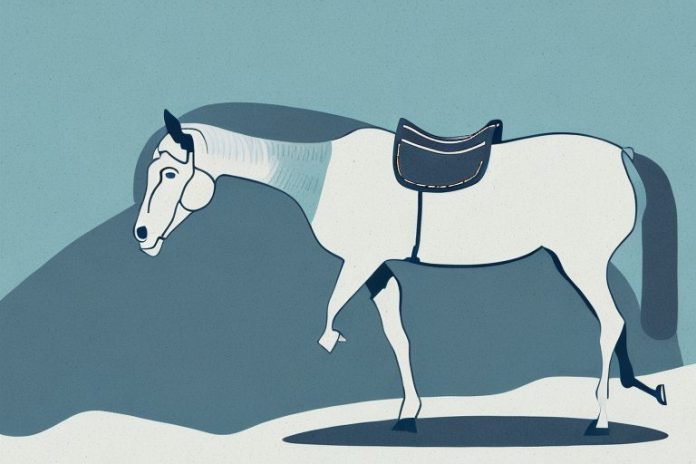 A kentucky mountain saddle horse in its natural environment in the northern cape