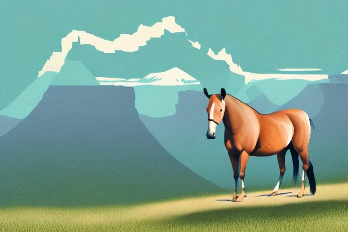 A kentucky mountain saddle horse in a south african landscape