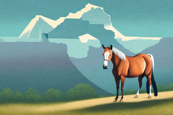 A kentucky mountain saddle horse in a south african landscape