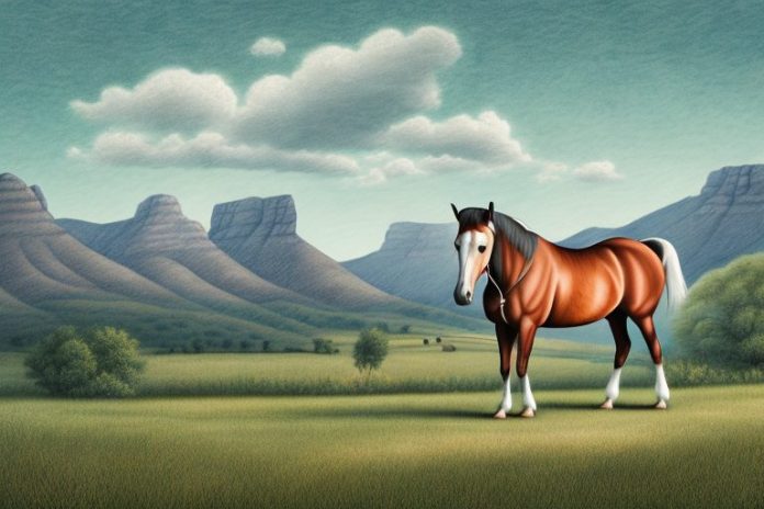A kentucky mountain saddle horse in a rural setting in george