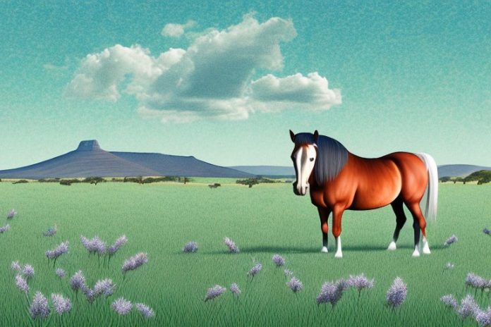 A kentucky mountain saddle horse standing in a field in mossel bay