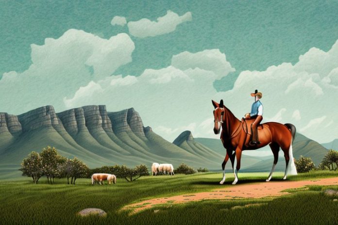 A kentucky mountain saddle horse in a rural landscape in hermanus