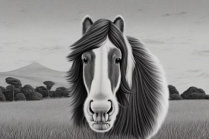 A clydesdale horse in a rural setting in durban