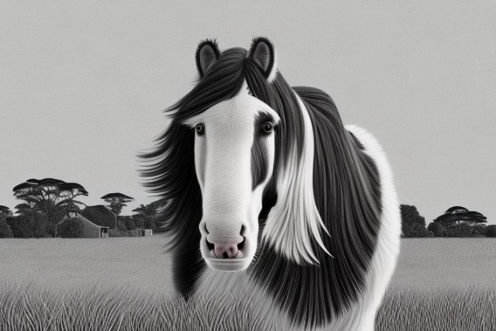 A clydesdale horse in a rural setting in richards bay