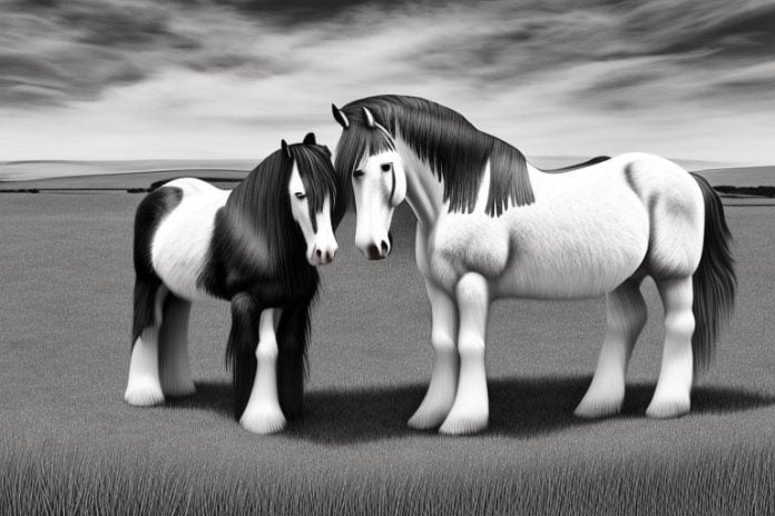 A clydesdale horse in a rural setting in eastern cape