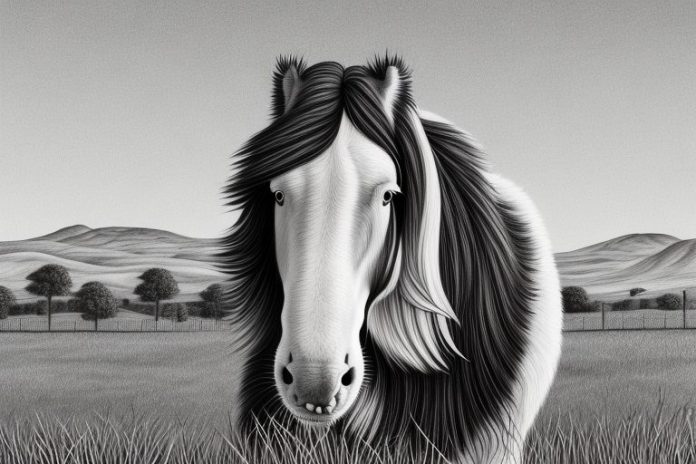A clydesdale horse in a rural setting in bloemfontein