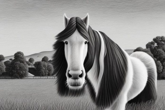 A clydesdale horse in a rural setting in pretoria