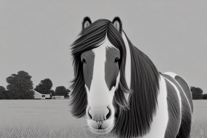 A clydesdale horse in a rural setting in vanderbijlpark