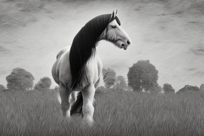 A clydesdale horse in a field in greater pretoria
