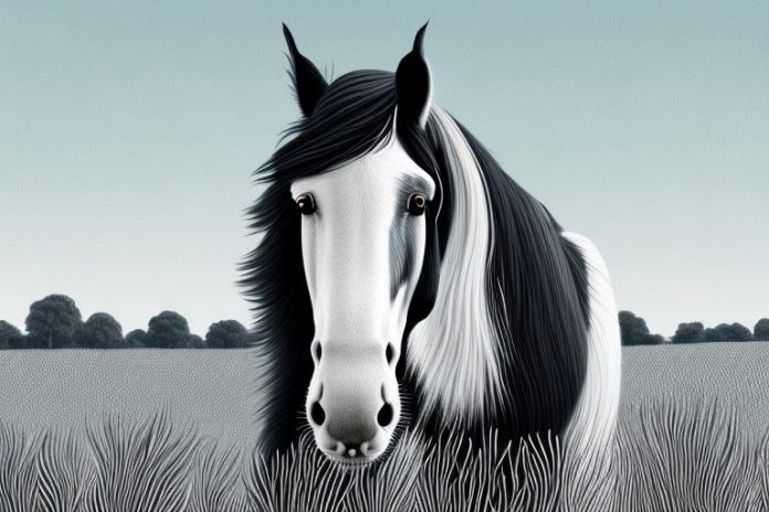 A clydesdale horse in a field in roodepoort