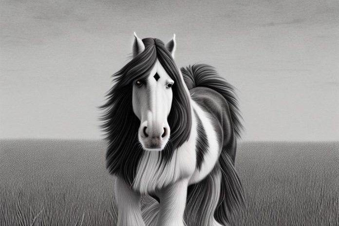 A clydesdale horse in a field in polokwane