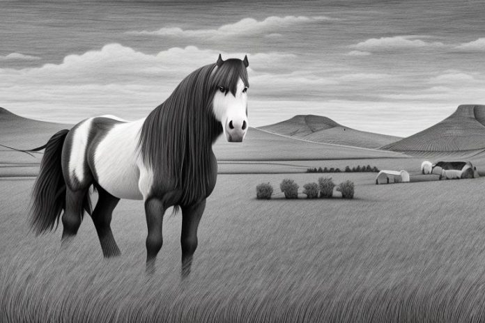 A clydesdale horse in a rural setting in lebowakgomo