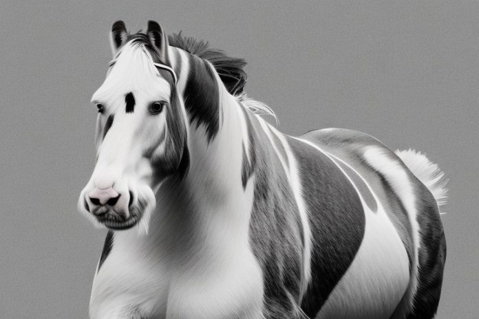 A clydesdale horse in its natural environment in phalaborwa
