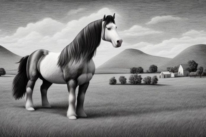 A clydesdale horse in a rural setting in modimolle
