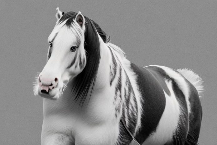 A clydesdale horse in its natural environment in mpumalanga