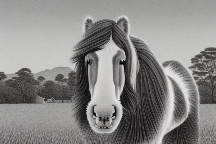 A clydesdale horse in a rural setting in nelspruit