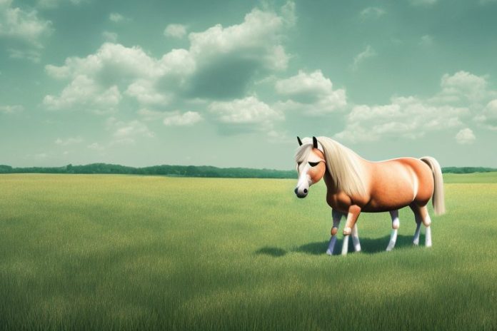 A haflinger horse in a rural setting