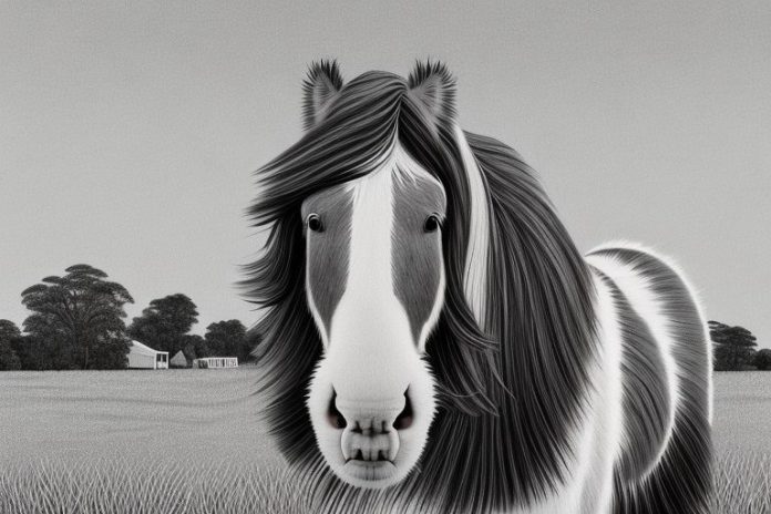 A clydesdale horse in a rural setting in witbank