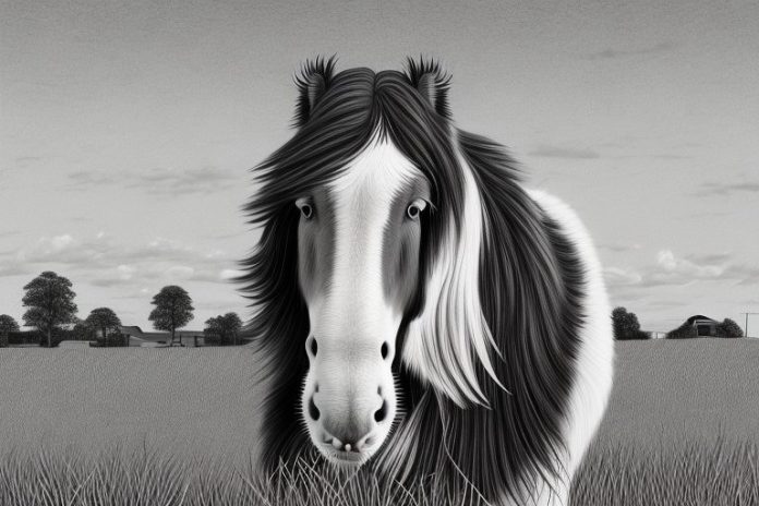 A clydesdale horse in a rural setting in secunda