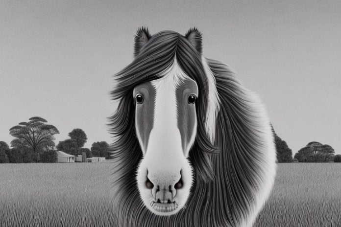 A clydesdale horse in a rural setting in ermelo