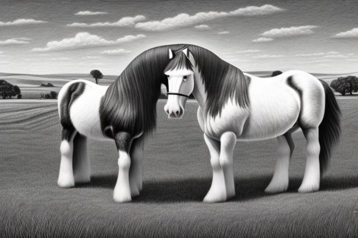 A clydesdale horse in a rural setting in lydenburg