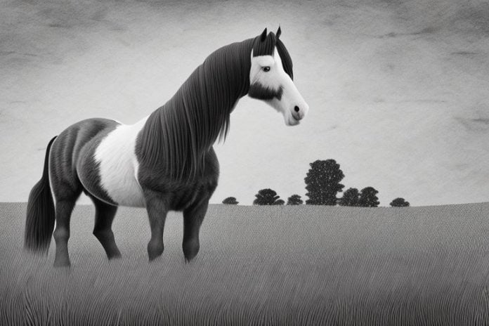 A clydesdale horse in a field in barberton