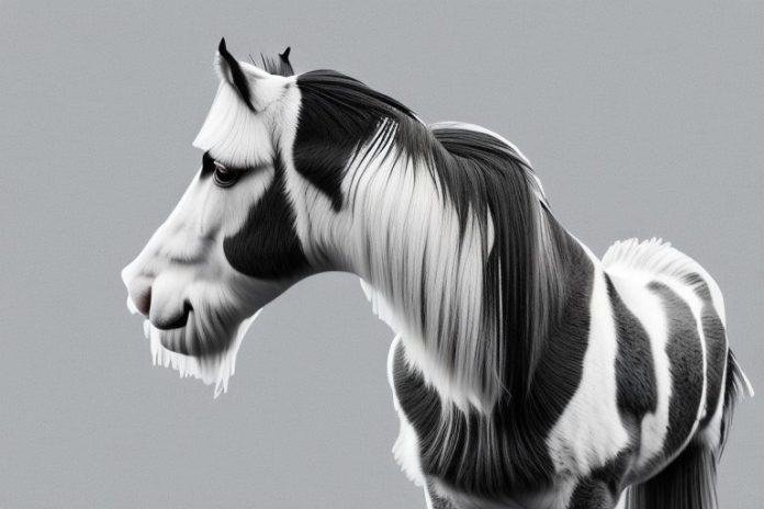A clydesdale horse in its natural environment in upington