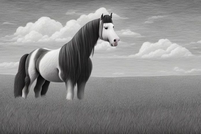 A clydesdale horse in a field in kathu
