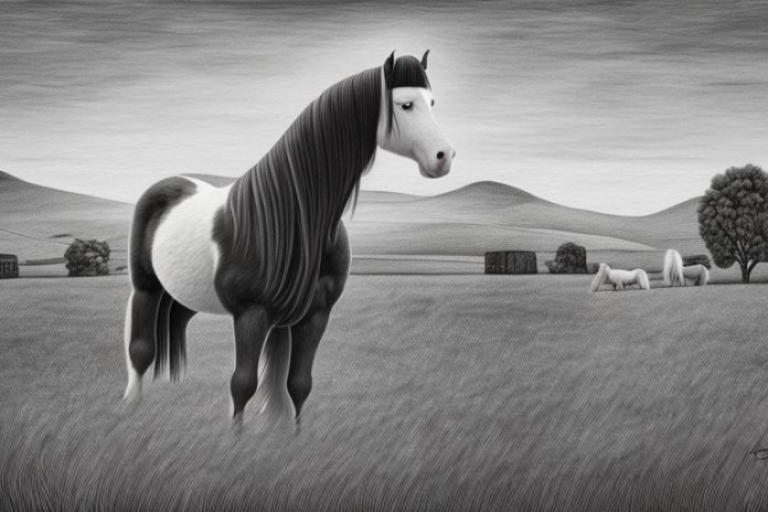 A clydesdale horse in a rural setting in de aar