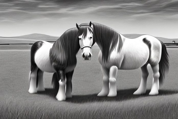 A clydesdale horse in a rural setting in colesberg
