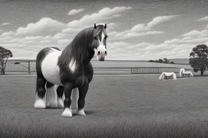 A clydesdale horse in a rural setting in lichtenburg