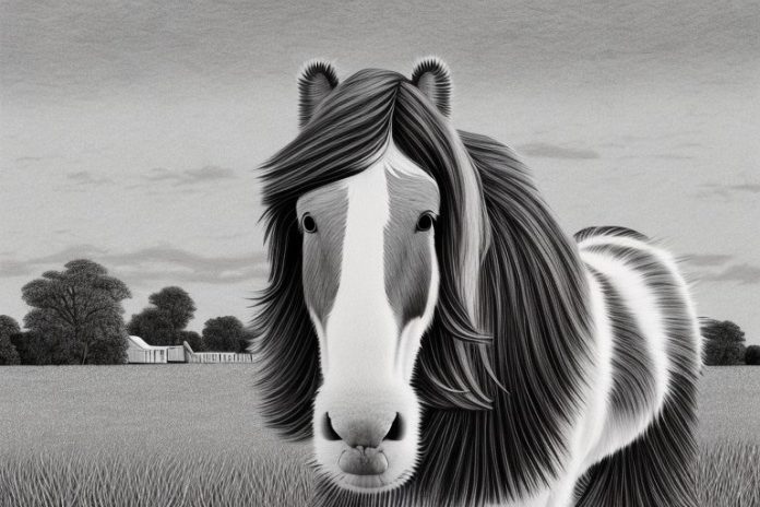 A clydesdale horse in a rural setting in potchefstroom