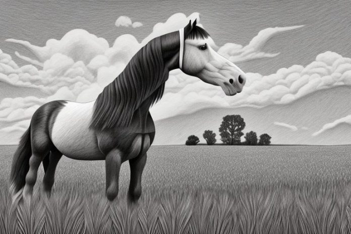 A clydesdale horse in a field in somerset west