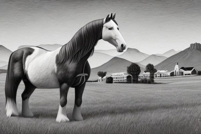 A clydesdale horse in a rural setting in paarl