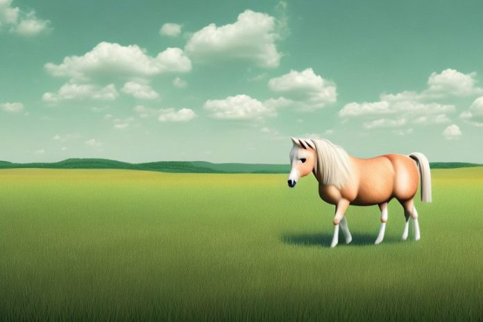 A haflinger horse in a rural landscape