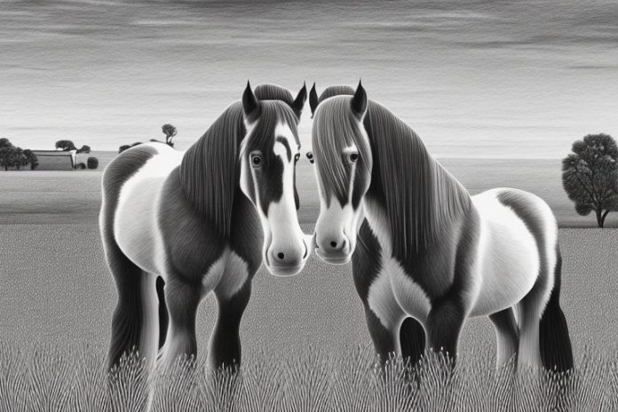 A clydesdale horse in a rural setting in oudtshoorn