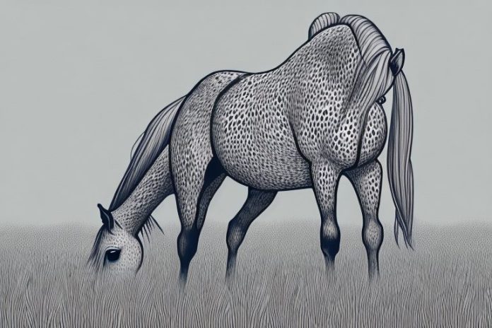 An appaloosa horse in a field in tongaat