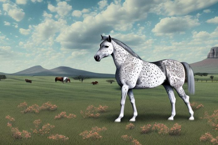 An appaloosa horse in a rural landscape in bloemfontein