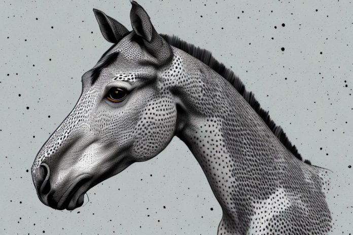 An appaloosa horse in its natural environment in parys