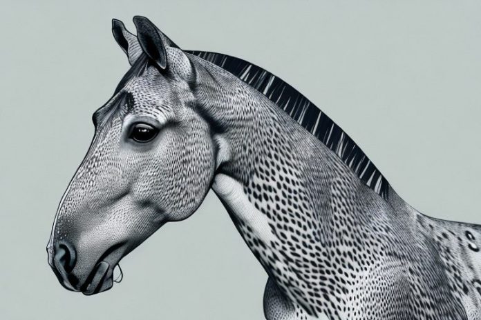 An appaloosa horse in its natural environment in johannesburg